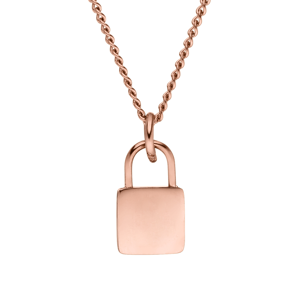 Rose gold 2025 padlock necklace