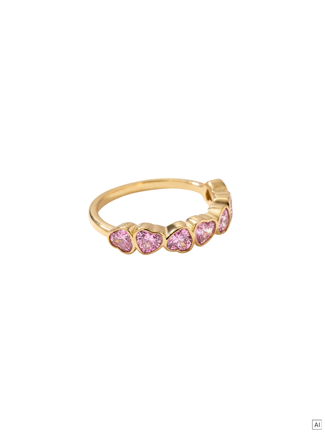 Hearts Of Love Pink Ring