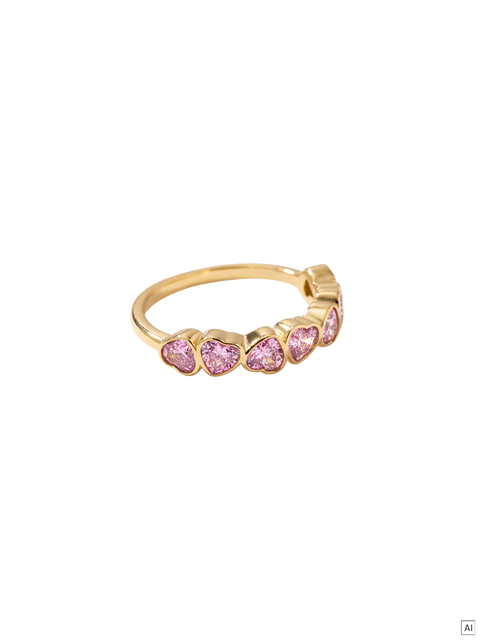 Hearts Of Love Pink Ring
