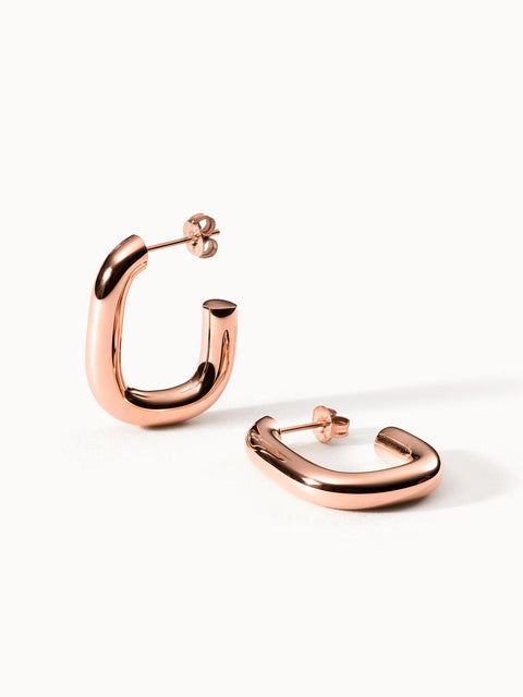 PURELEI Hula Ohrringe in roségold glänzend, clean design, elegante Creolen mit warmem Insel-Spirit.