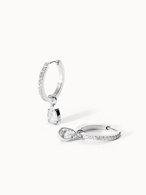 Filigrane PURELEI Felice Ohrringe aus Edelstahl mit Zirkonia-Tropfen, elegant und nickelfrei in edlem Design.