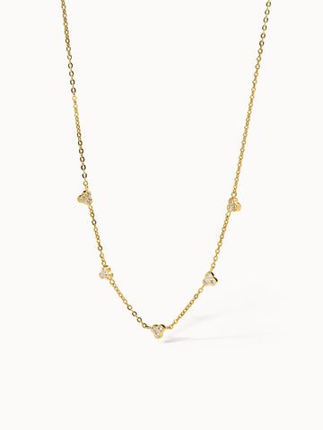 PURELEI Amicizia Kette aus vergoldetem Edelstahl mit weißen Zirkonia, elegant und zeitlos.