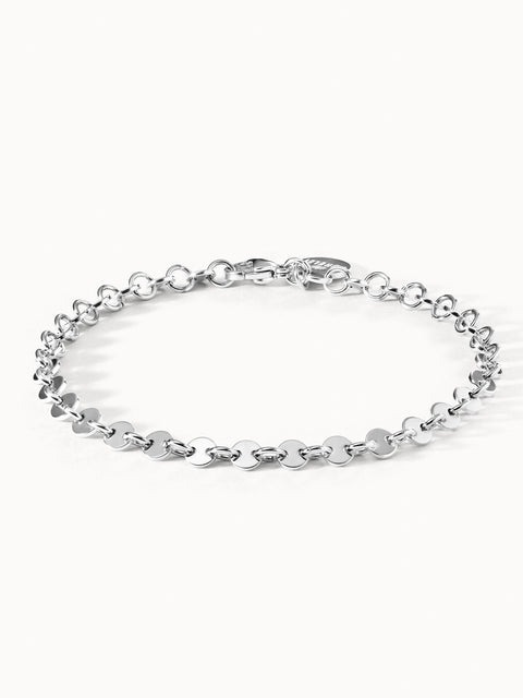 Silbernes Armband mit runden Elementen, elegant und modern, von PURELEI.