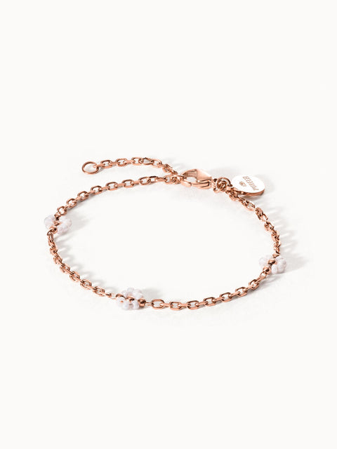 Roségoldenes Armband mit weißen Perlen, elegant und feminin – PURELEI.