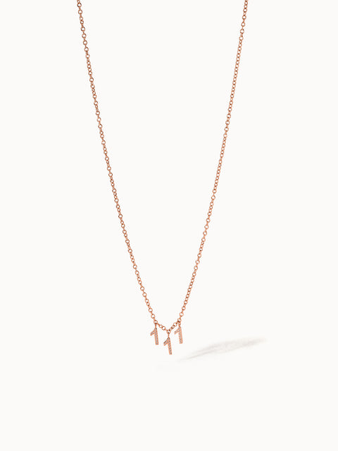 Roségoldene 111 Kette mit Zirkonia-Anhängern in Ankerkette, femininer Neubeginn, nickelfrei, Vicky