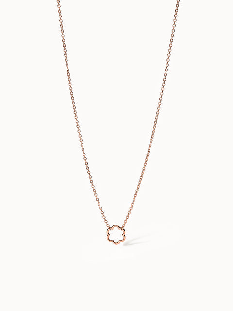 PURELEI Bloom Kette Roségold Edelstahl mit filigranem Blütenanhänger, elegant und feminin für Layering-Looks