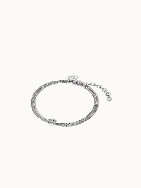 Create Moments Armband aus silbernem Edelstahl mit filigranem Stern-Anhänger, elegant und nickelfrei von PURELEI