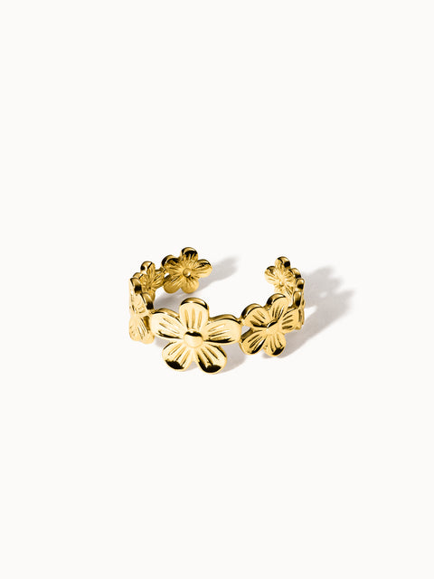 PURELEI Blooming Ring in Gold mit floralem Design, elegant und feminin, inspiriert von hawaiianischem Island-Spirit