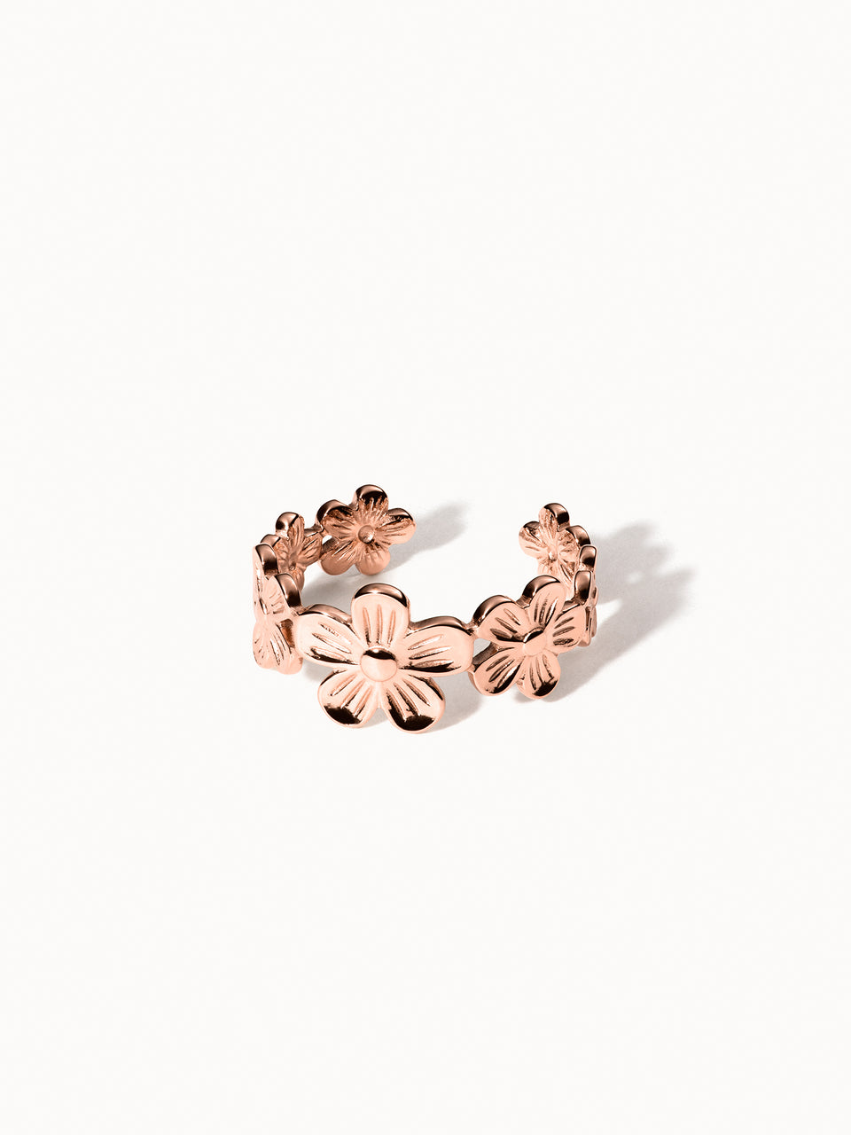PURELEI Blooming Ring Roségold mit filigranen Blüten, nickelfrei und femininer Insel-Spirit, klar und elegant.
