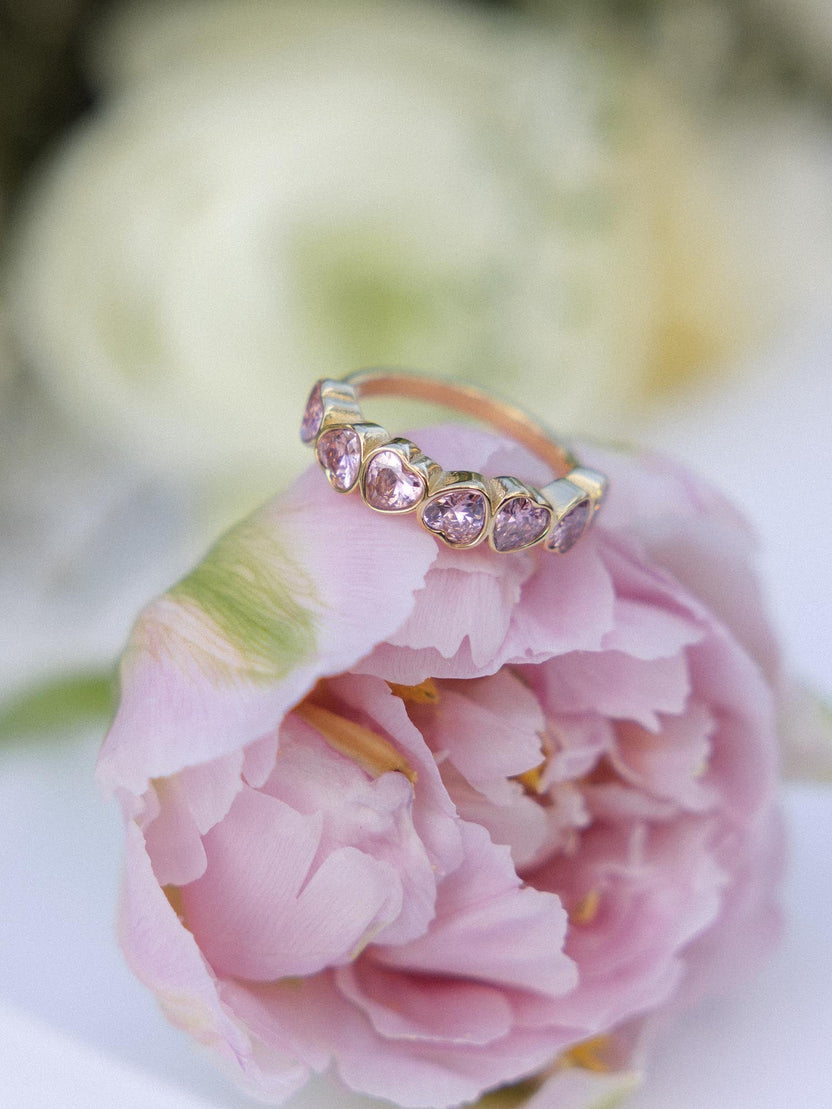 Hearts Of Love Pink Ring