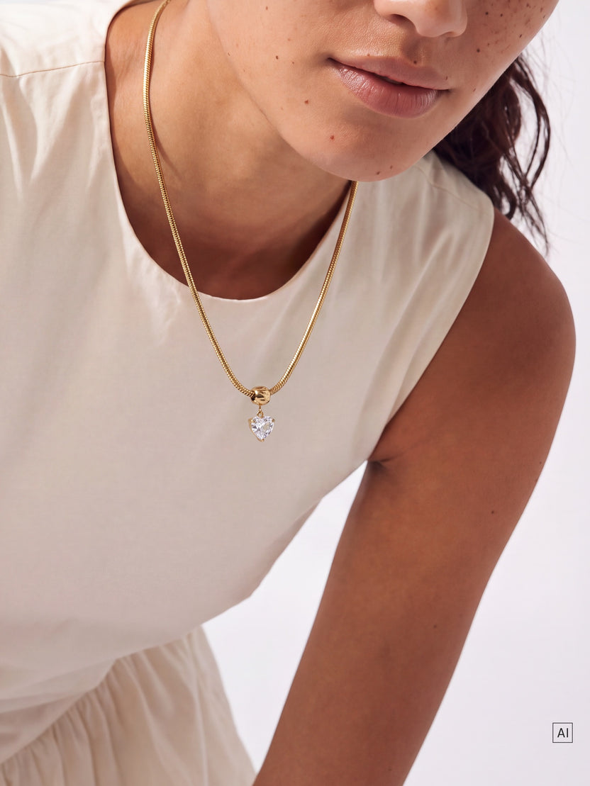 LEI Kette White Heart Set