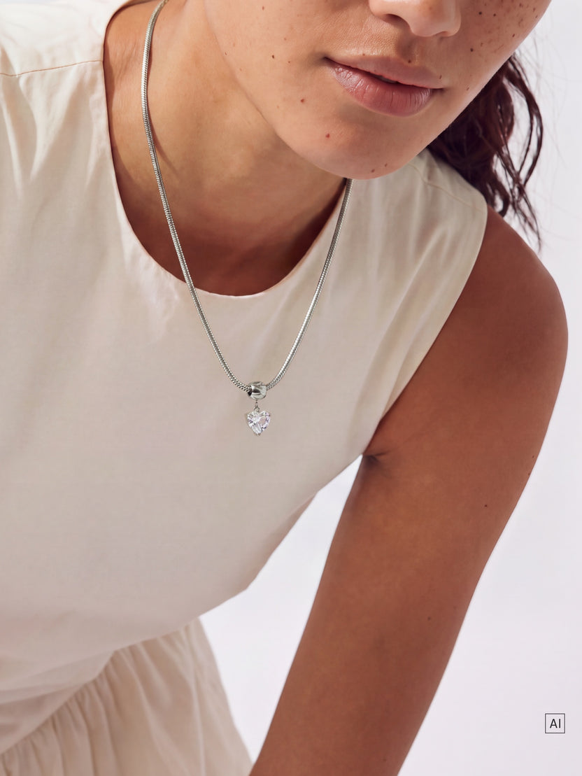 LEI Kette White Heart Set