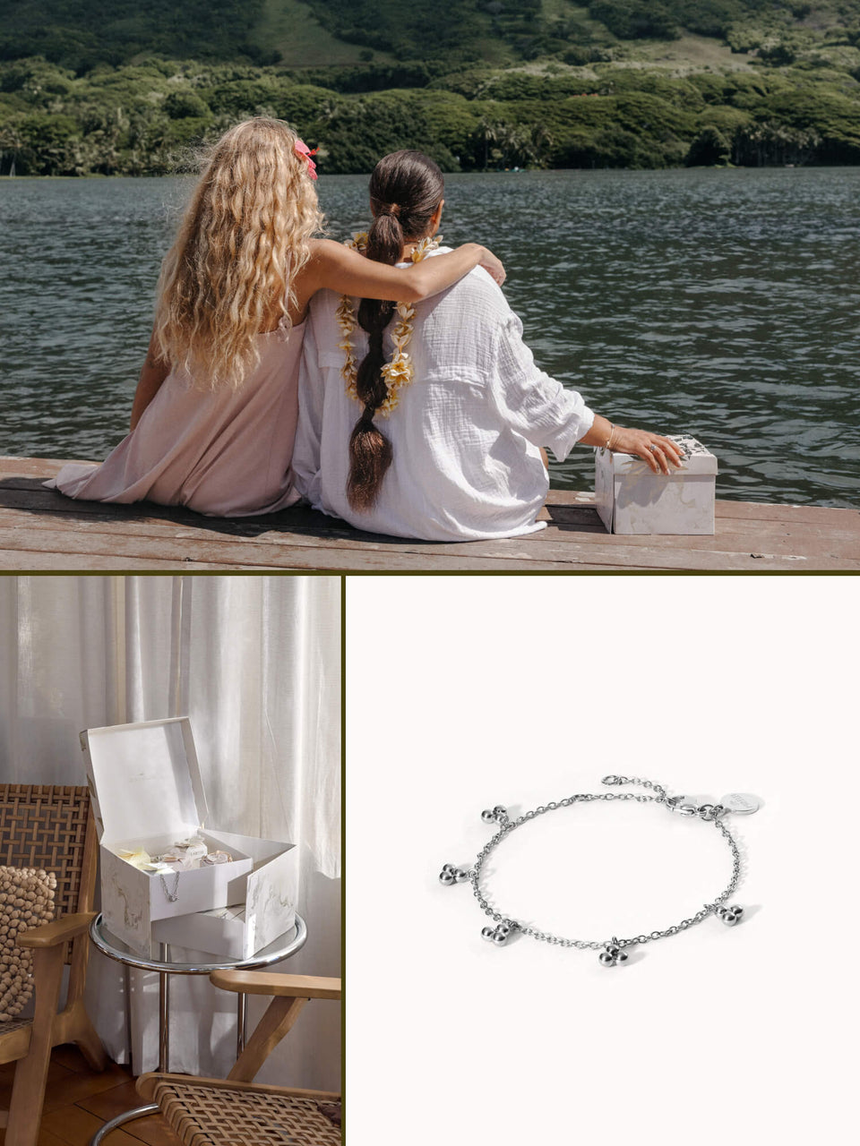 Silbernes Armband mit Anhängern, elegant und verspielt, von PURELEI.