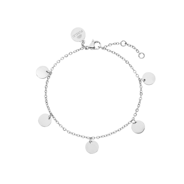 Kalea Armband aus nickelfreiem Silber mit filigranen Plättchen, elegant und leicht getragen am Handgelenk.