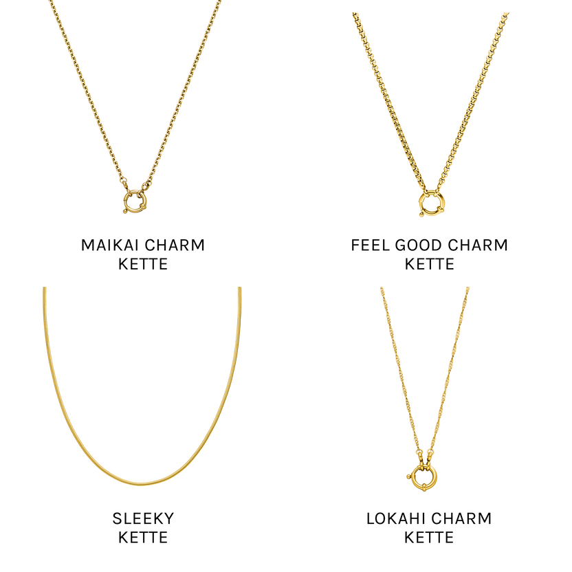 PURELEI Geburtsstein Januar Granat Kette in 18K Gold mit rotem Granat und weißen Zirkonia, elegant und nickelfrei.
