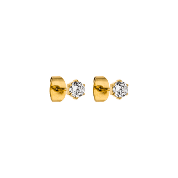 Goldene Ohrringe mit funkelnden Kristallen, PURELEI, elegant und feminin.