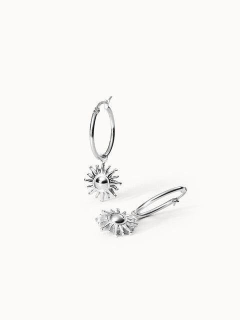 PURELEI Sun Ohrringe aus nickelfreiem Silber mit Sonnen-Anhänger, elegant und feminin inspiriert von Aloha-Spirit.