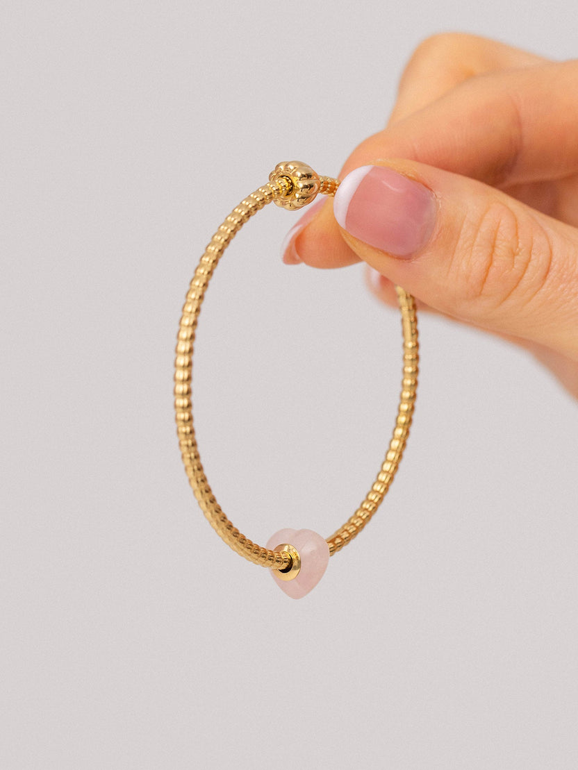 LEI Rosequarz Heart Charm