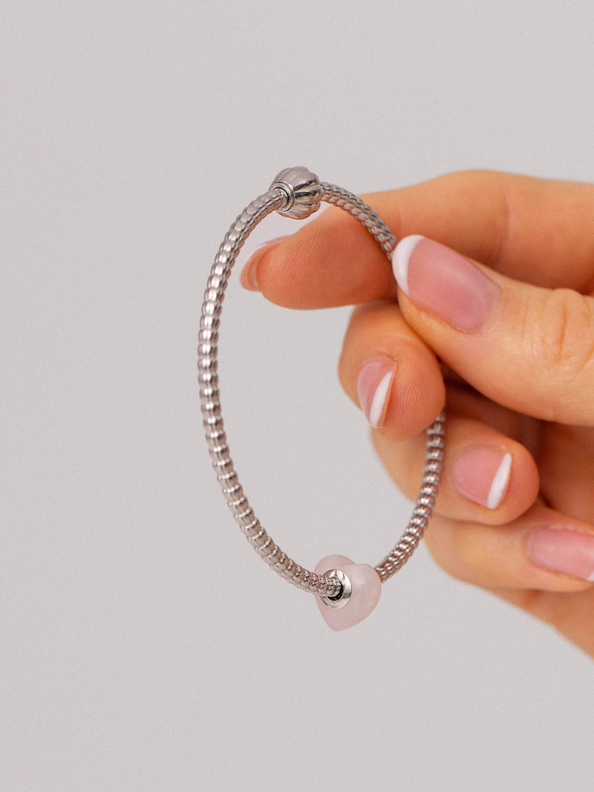 LEI Rosequarz Heart Charm
