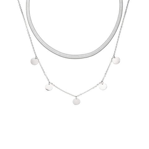 Silberne Kette mit runden Anhängern, elegant und modern, von PURELEI.