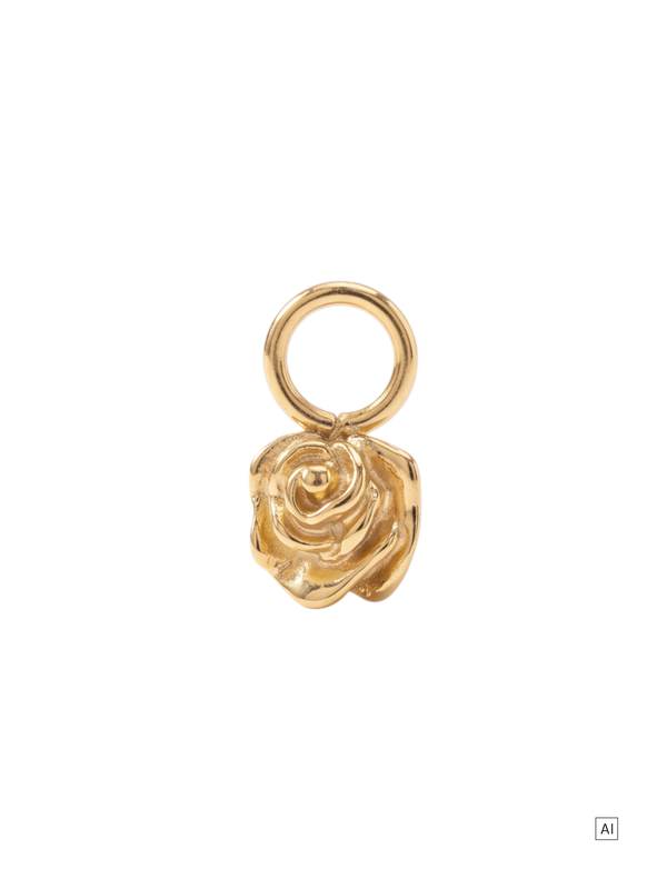 Rose Ohrring-Charm 
- Geburtsblume Juni