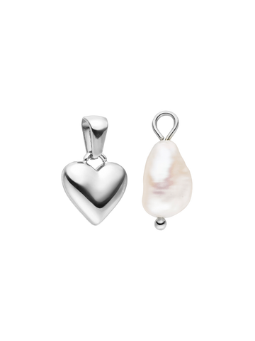 Set Pearl and Heart Charm