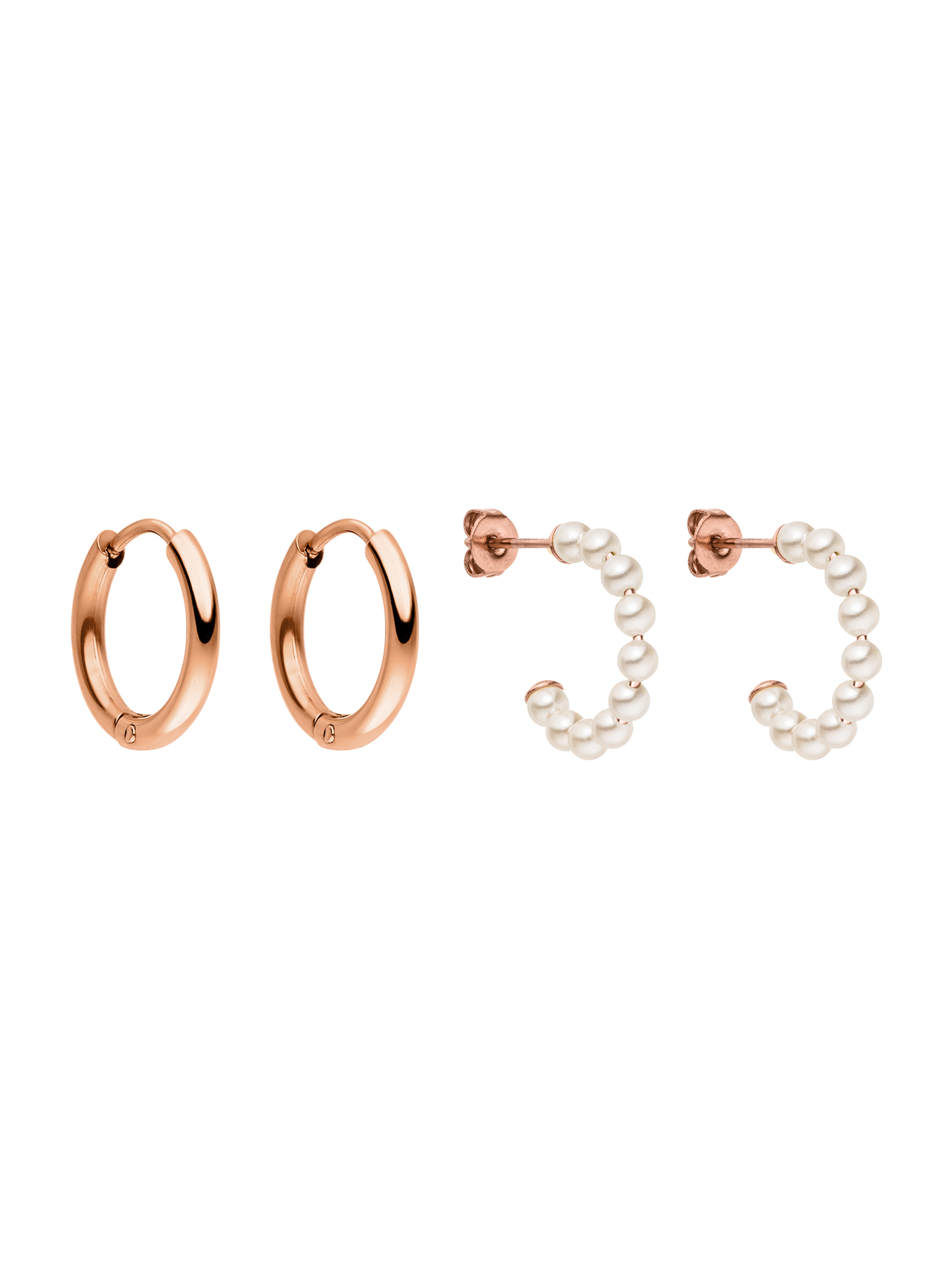 Pearl And Hoop Ohrring Set