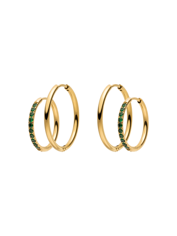 Ohrringe Set Glitter Green