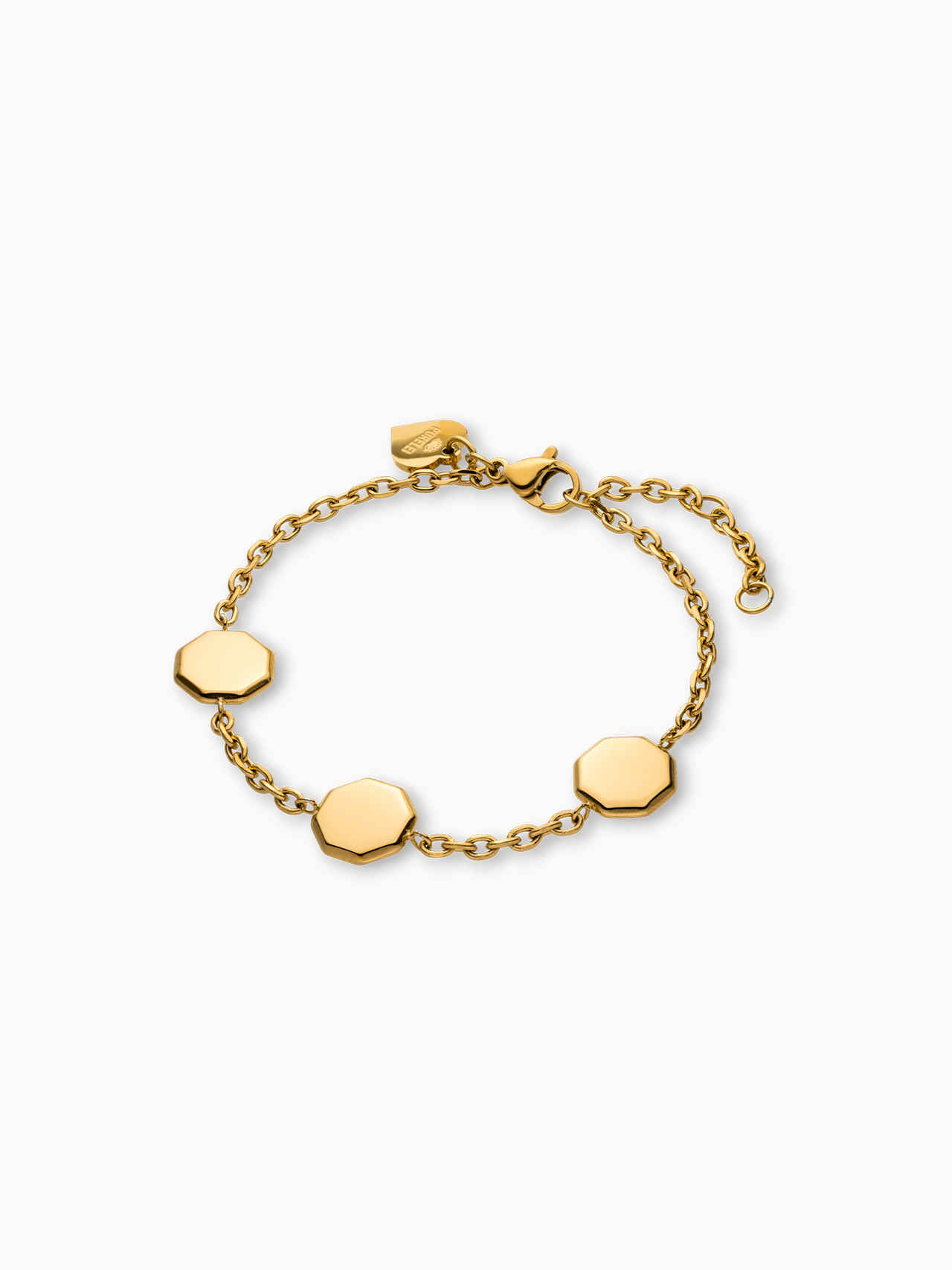 Goldenes Armband mit oktagonalem Design von PURELEI, elegant und modern.