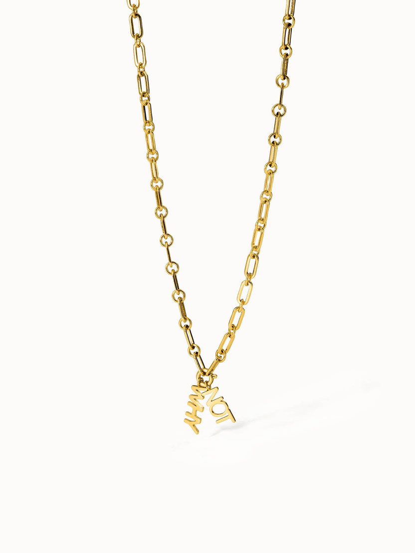 Goldene Kette mit verspieltem Anhänger, inspiriert von PURELEI, elegant und modern.