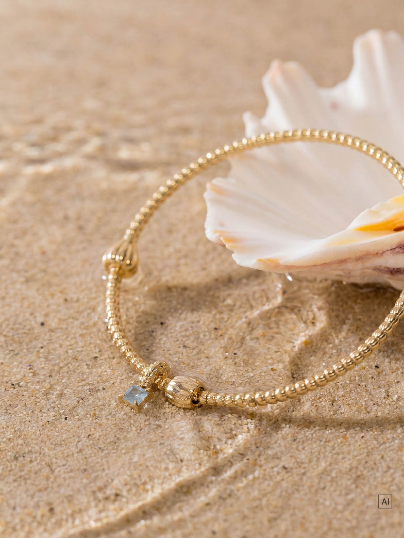 LEI Geburtsstein Charm März Aquamarin