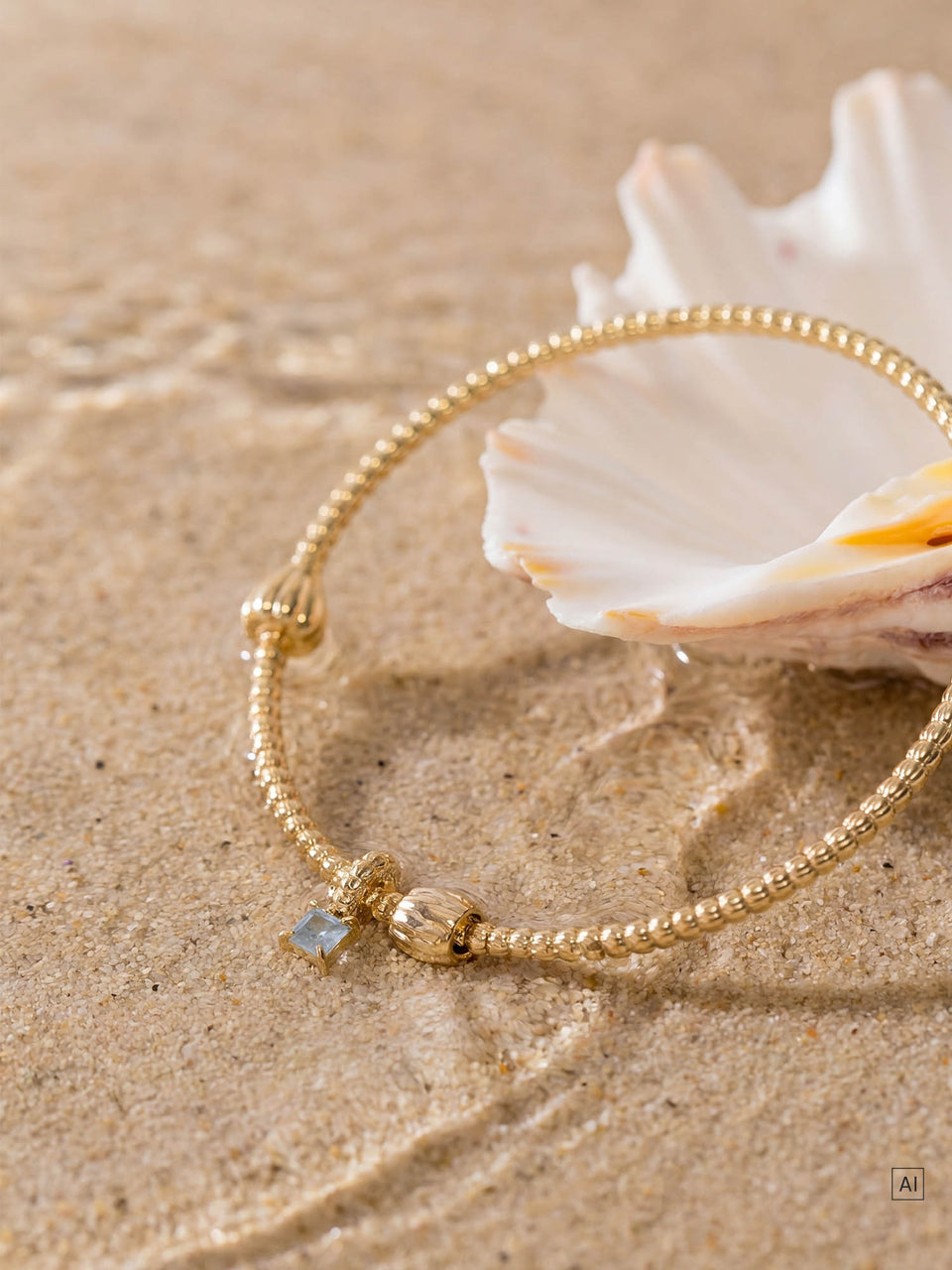 LEI Geburtsstein Charm März Aquamarin
