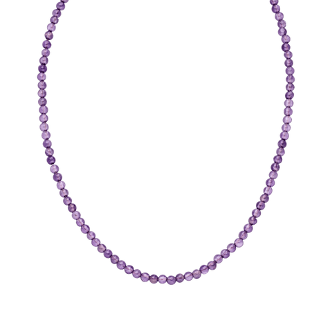 Amethyst Kette aus nickelfreien lila Perlen, elegant und feminin, pure Ästhetik von PURELEI.