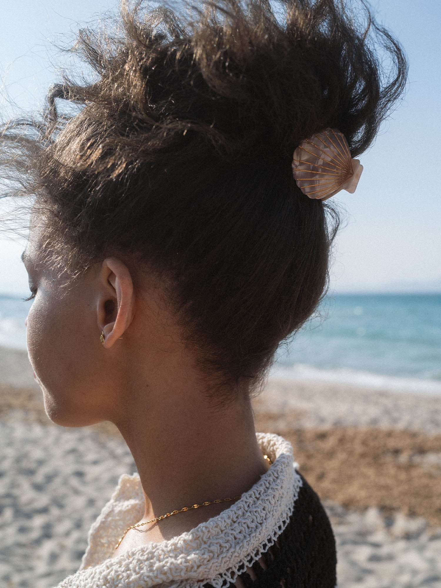 Beige Shell Hair Clip