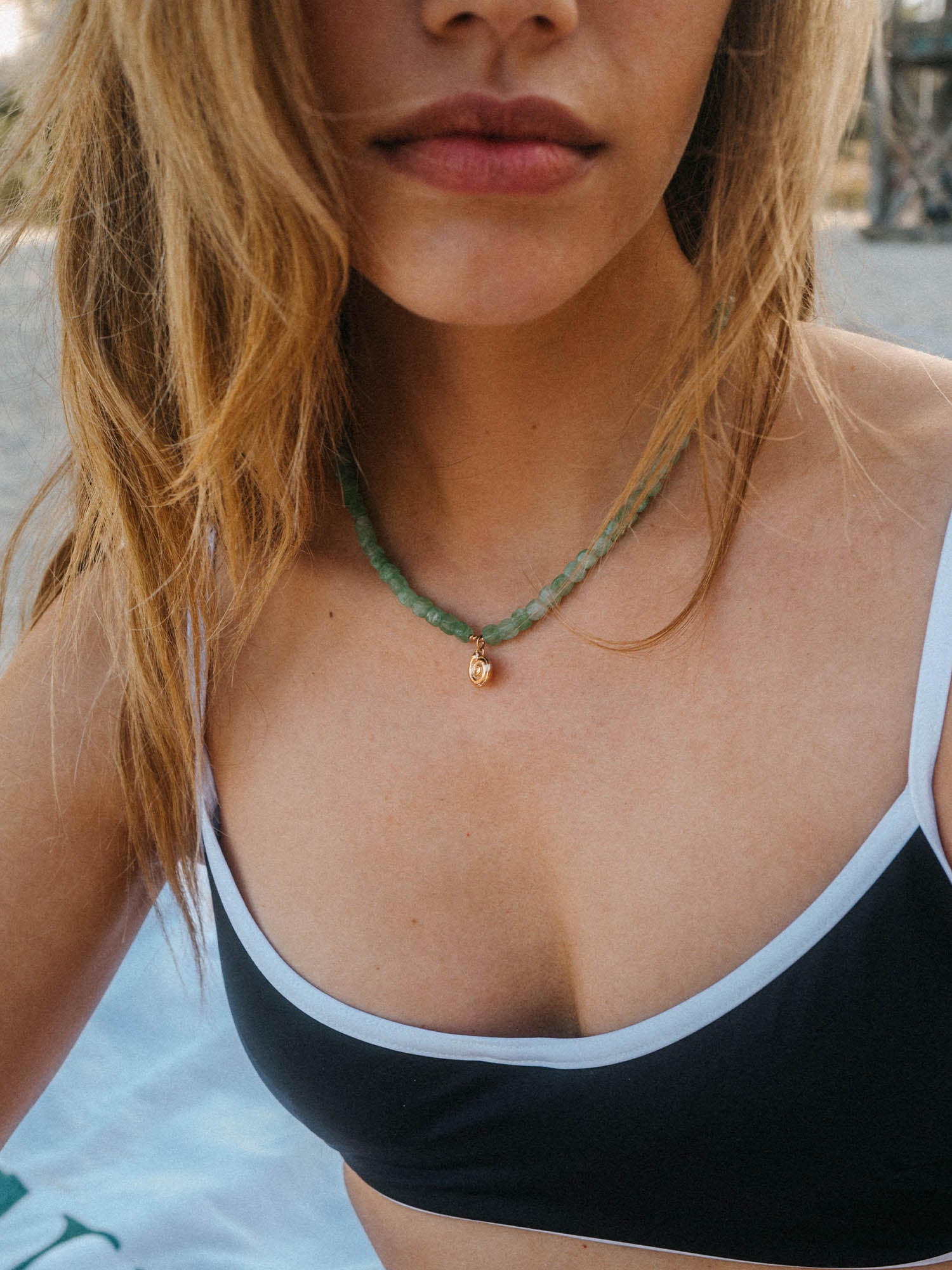 Sundial Shell Jade Necklace