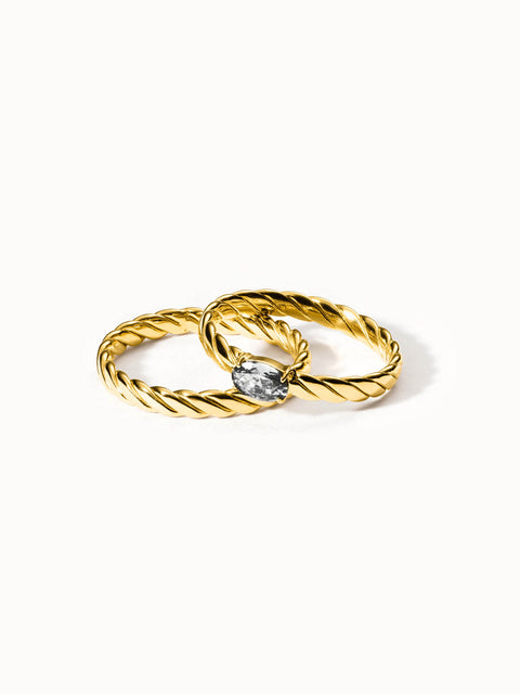 Volcano Ring Set Weiß