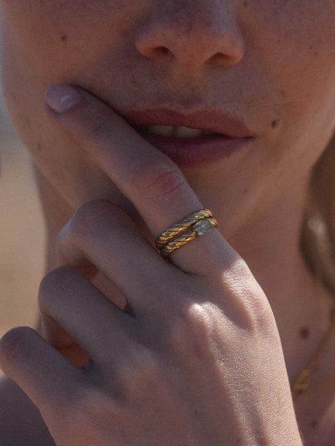 Volcano Ring Set Weiß