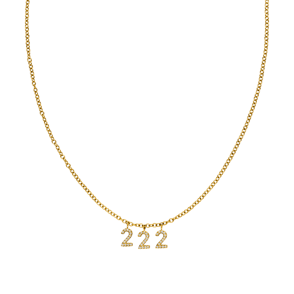 Angel number 222 necklace Gold Plated Dije de 222 angels, Spirituality |  eBay