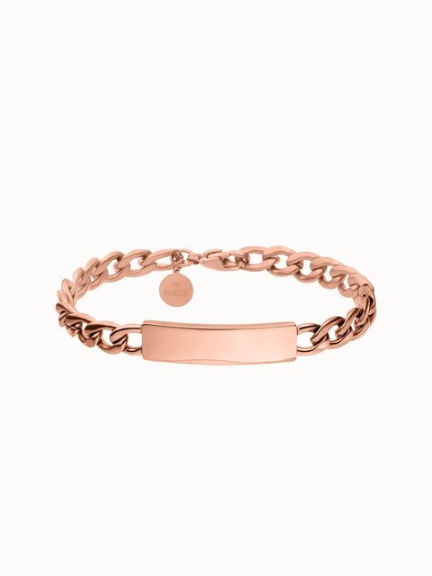 Roségoldenes Armband mit Kettendesign und glattem Plättchen von PURELEI.
