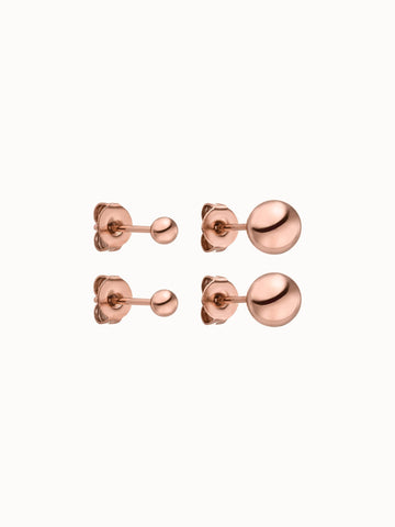 Roségoldene Ohrringe mit Kugeldesign von PURELEI, elegant und modern.