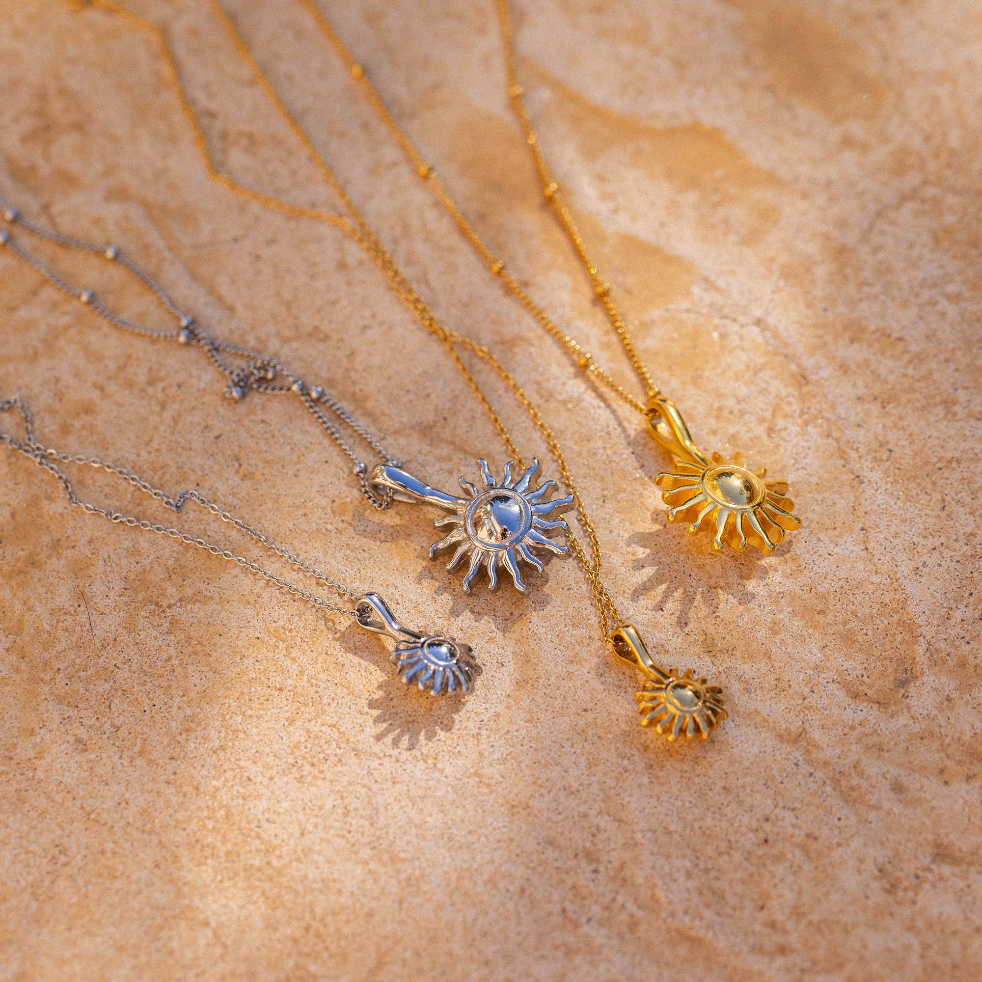 Sun Mother-Daughter Necklace Set