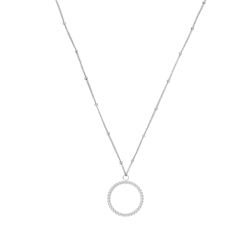 PURELEI Karma Kette in Silber mit filigranem Kreis-Anhänger, nickelfrei und zeitlos elegant, strahlt Ruhe und Harmonie aus.