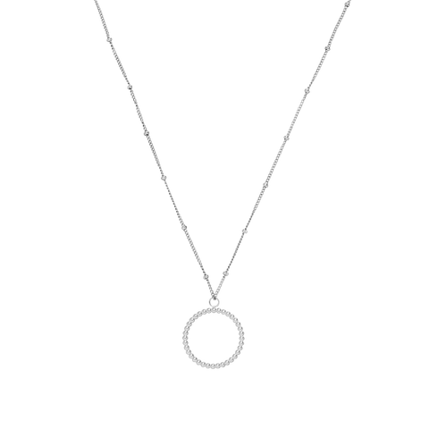 PURELEI Karma Kette in Silber mit filigranem Kreis-Anhänger, nickelfrei und zeitlos elegant, strahlt Ruhe und Harmonie aus.