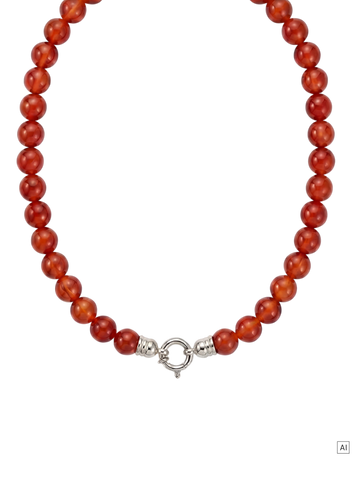 Roter Achat Charm Kette