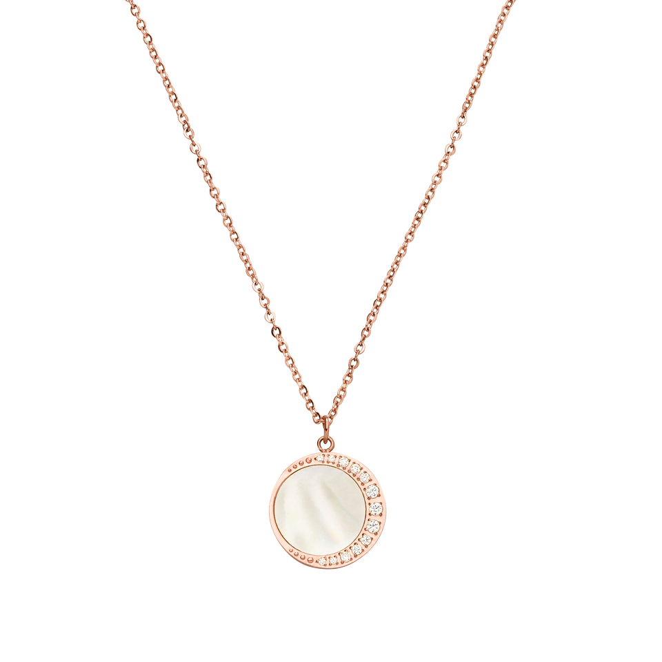 Roségoldene Kette mit Muschel-Anhänger und funkelnden Details von PURELEI.