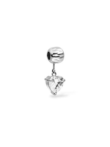 Lei White Heart Charm