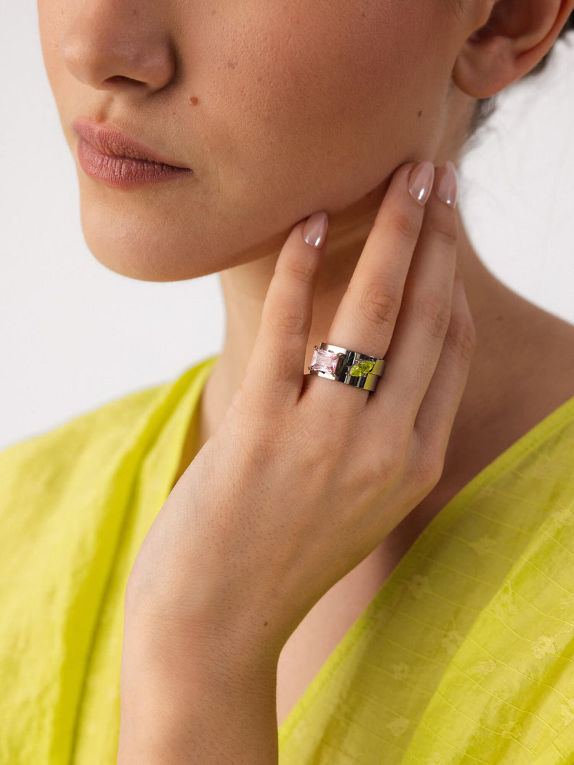 Bold Gem Ring Set