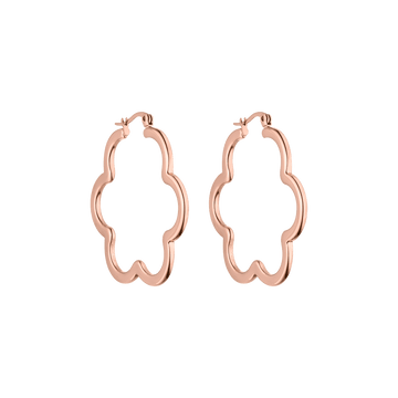 PURELEI Bloom Ohrringe in 18K rosévergoldetem Edelstahl mit eleganter Blütenform, nickelfrei und allergenfreundlich.