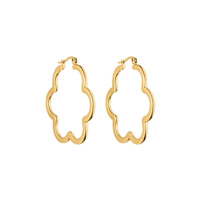 PURELEI Bloom Ohrringe aus 18K Gold vergoldetem Edelstahl in eleganter Blütenform, feminin und edel.