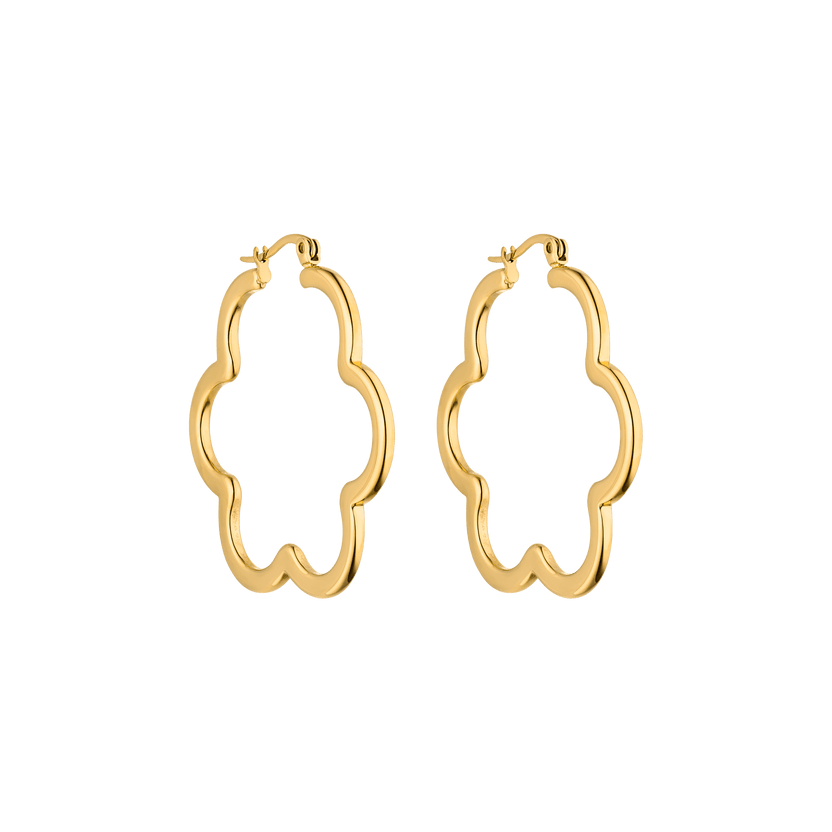 PURELEI Bloom Ohrringe aus 18K Gold vergoldetem Edelstahl in eleganter Blütenform, feminin und edel.